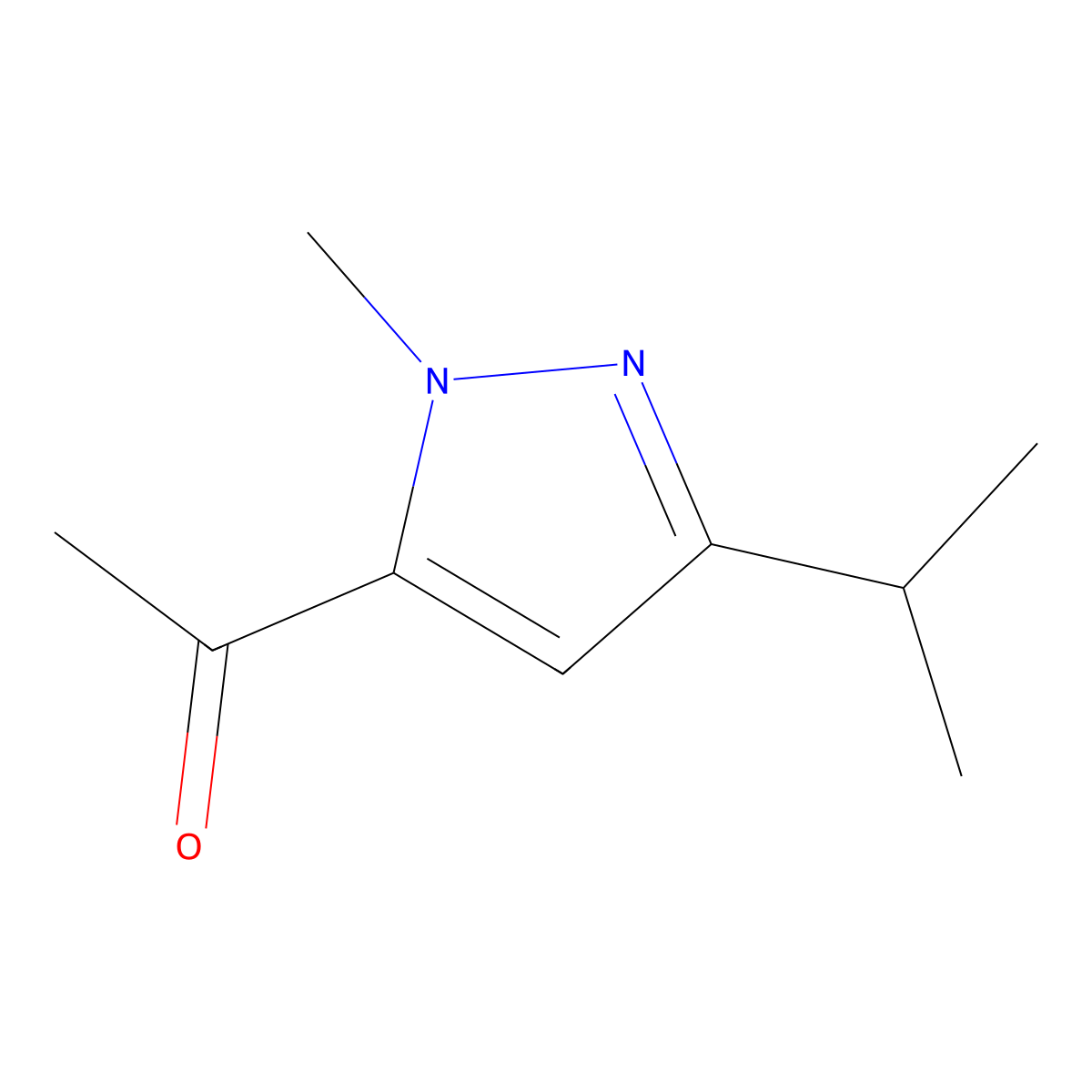 1-[1-Methyl-3-(propan-2-yl)-1H-pyrazol-5-yl]ethan-1-one molecular structure, CAS 1478296-70-6