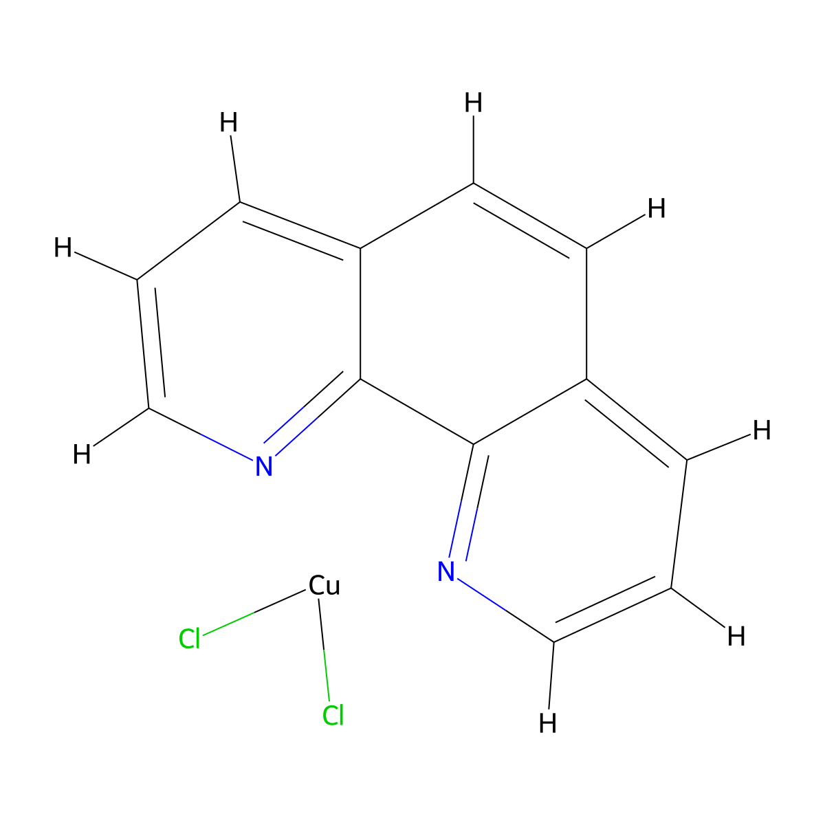 Dichloro(1,10-phenanthroline)copper molecular structure, CAS 14783-09-6