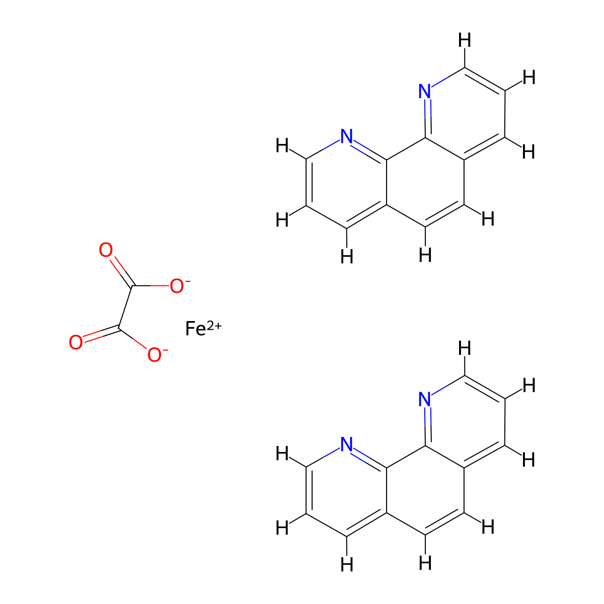 Bis(1,10-phenanthroline)oxalatoiron molecular structure, CAS 14783-55-2