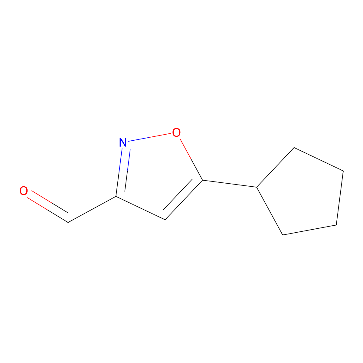 5-Cyclopentyl-1,2-oxazole-3-carbaldehyde molecular structure, CAS 1478300-21-8