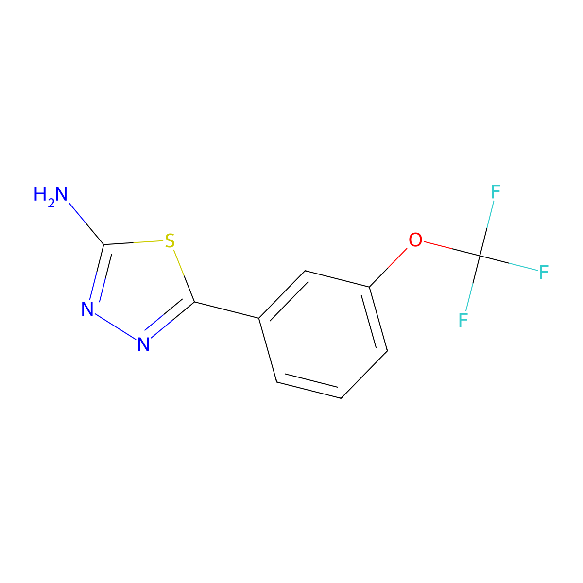 5-[3-(Trifluoromethoxy)phenyl]-1,3,4-thiadiazol-2-amine molecular structure, CAS 1478301-79-9