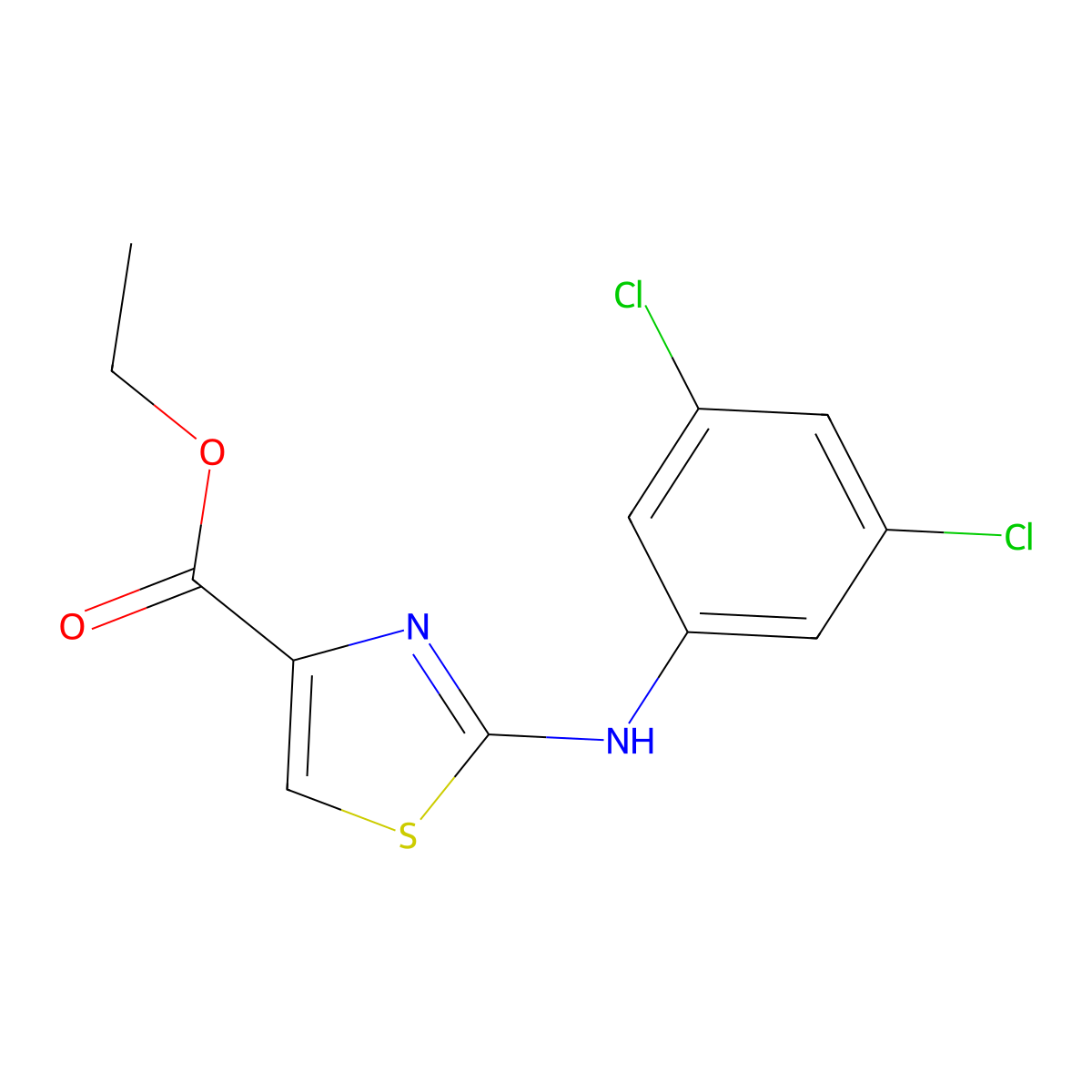 Ethyl 4-((3,5-dichlorophenyl)amino)-3,5-thiazolecarboxylate molecular structure, CAS 1478313-74-4