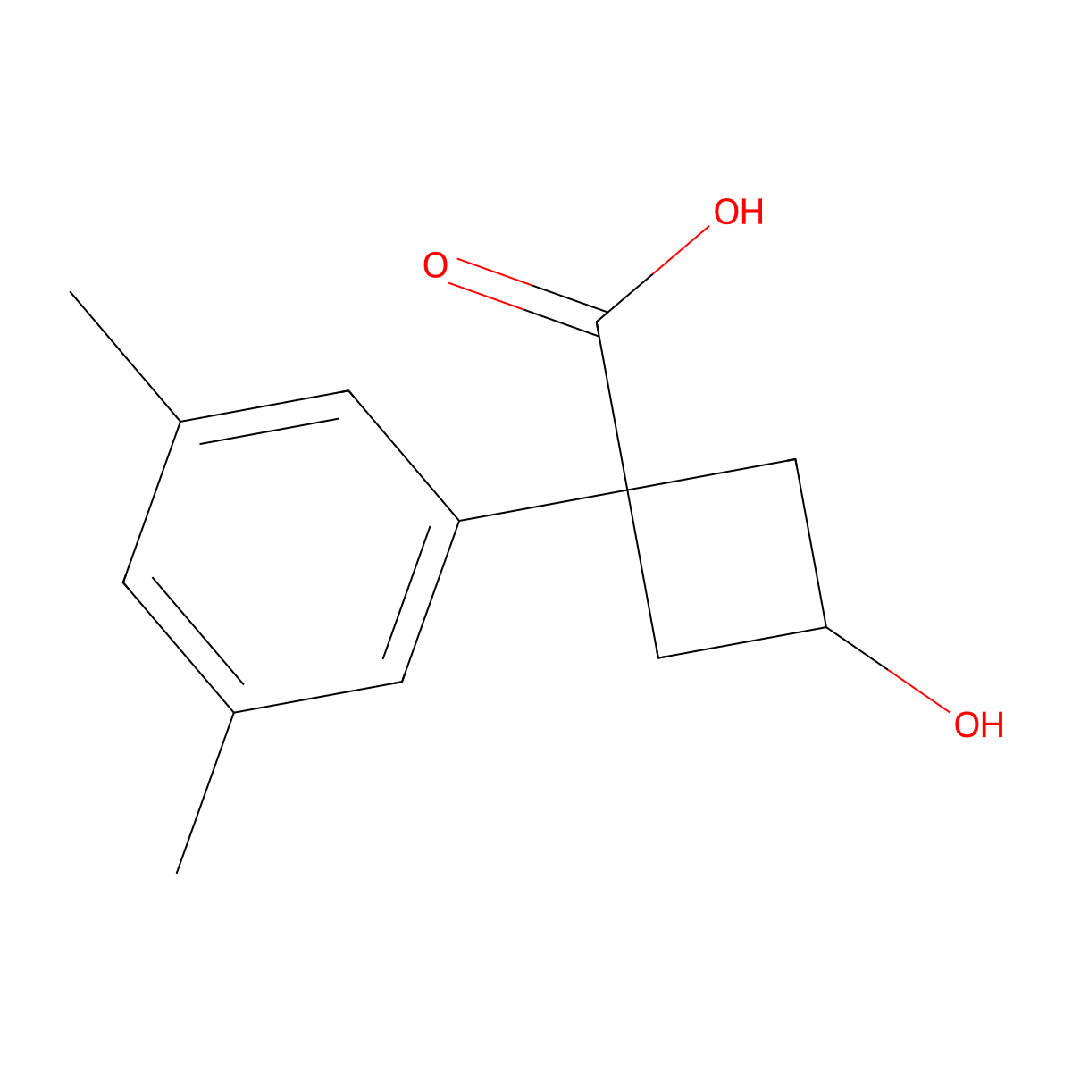1-(3,5-Dimethylphenyl)-3-hydroxycyclobutane-1-carboxylic acid molecular structure, CAS 1478328-67-4