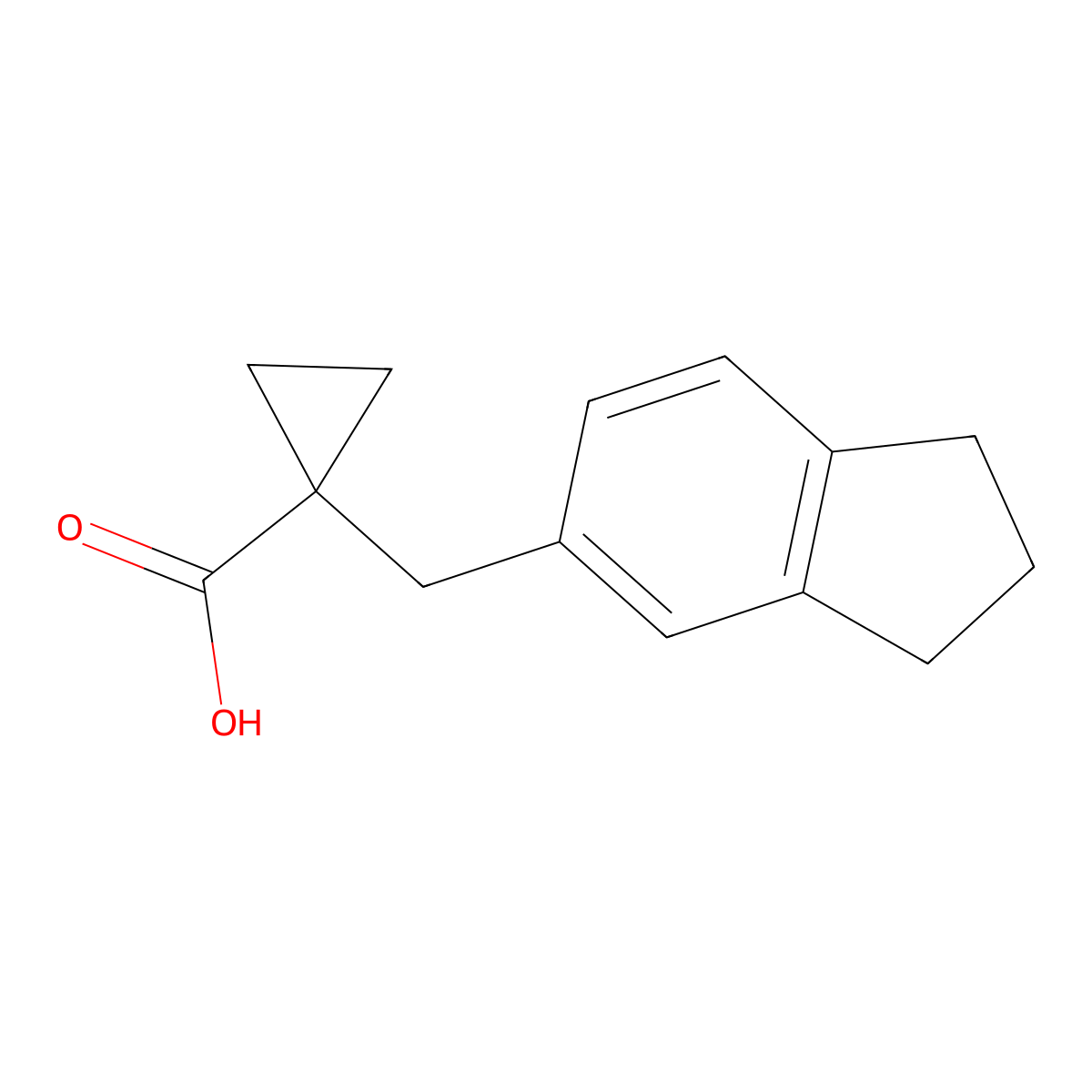 1-((2,3-Dihydro-1h-inden-5-yl)methyl)cyclopropane-1-carboxylic acid molecular structure, CAS 1478330-97-0