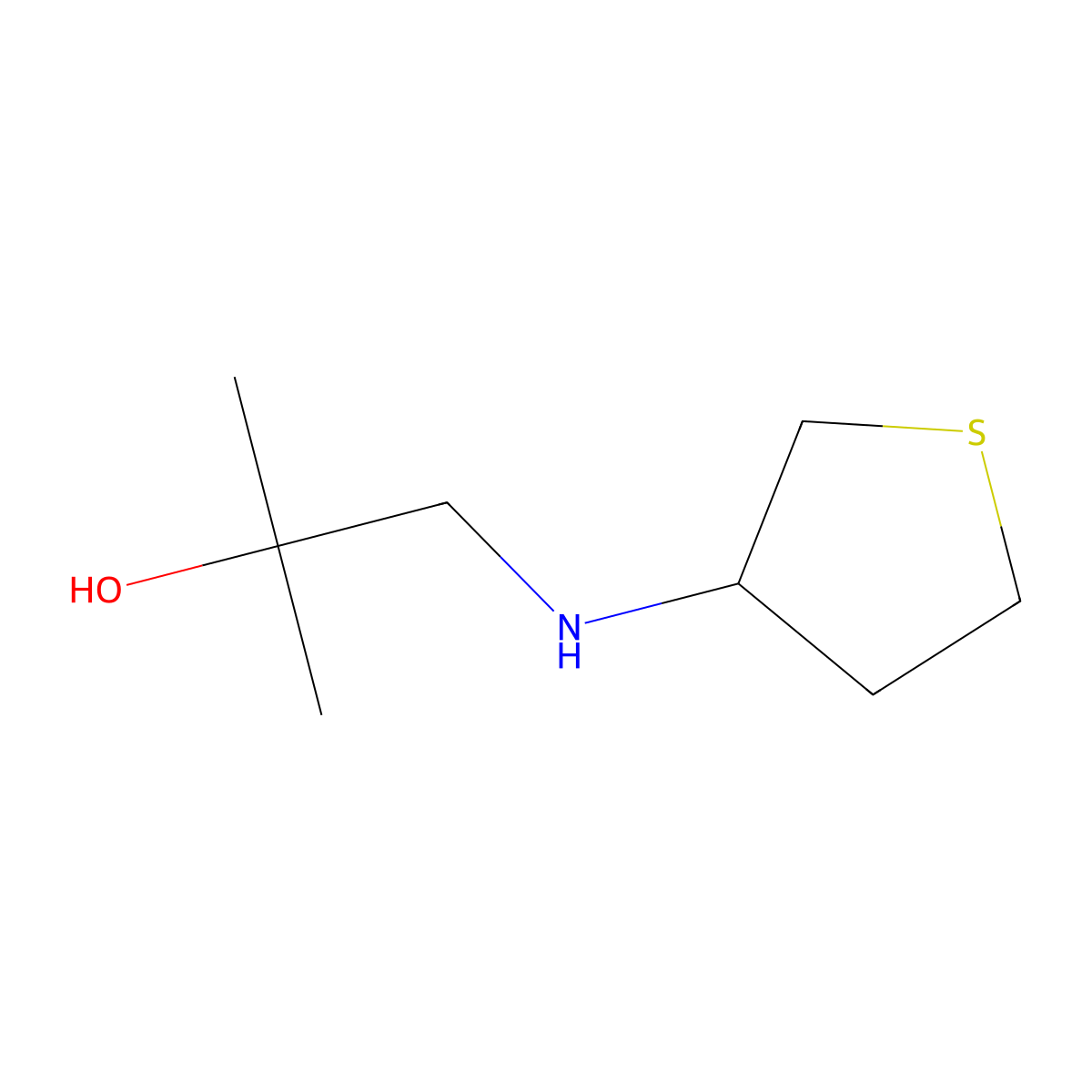 2-Methyl-1-[(thiolan-3-yl)amino]propan-2-ol molecular structure, CAS 1478335-06-6
