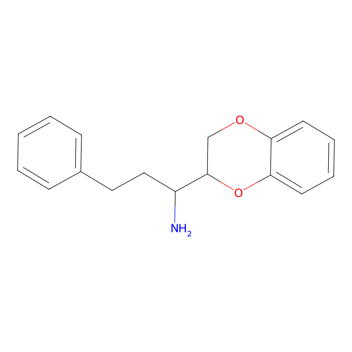 1-(2,3-Dihydro-1,4-benzodioxin-2-yl)-3-phenylpropan-1-amine molecular structure, CAS 1478335-85-1