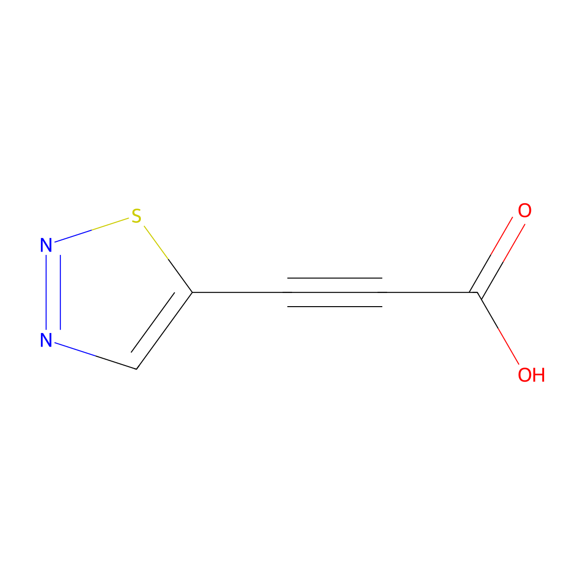 3-(1,2,3-Thiadiazol-5-yl)prop-2-ynoic acid molecular structure, CAS 1478337-80-2