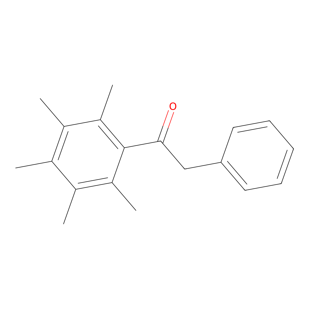 1-(Pentamethylphenyl)-2-phenylethan-1-one molecular structure, CAS 147834-57-9