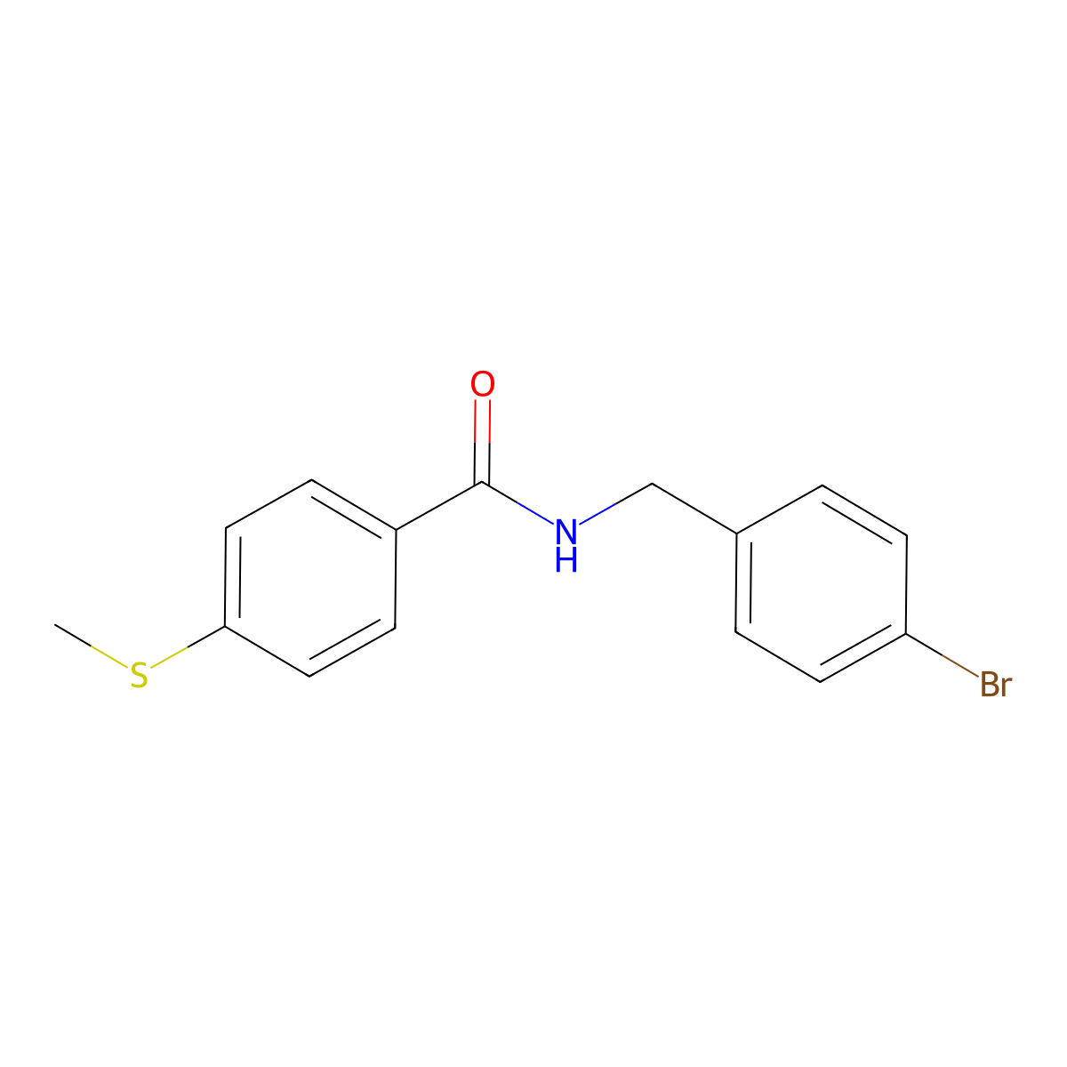 N-[(4-Bromophenyl)methyl]-4-(methylthio)benzamide molecular structure, CAS 1478344-55-6