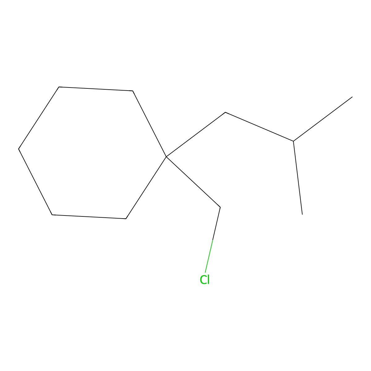 1-(Chloromethyl)-1-(2-methylpropyl)cyclohexane molecular structure, CAS 1478346-53-0
