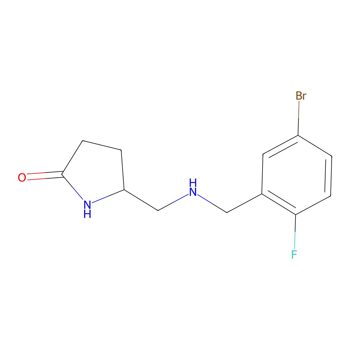 5-(((5-Bromo-2-fluorobenzyl)amino)methyl)pyrrolidin-2-one molecular structure, CAS 1478355-49-5