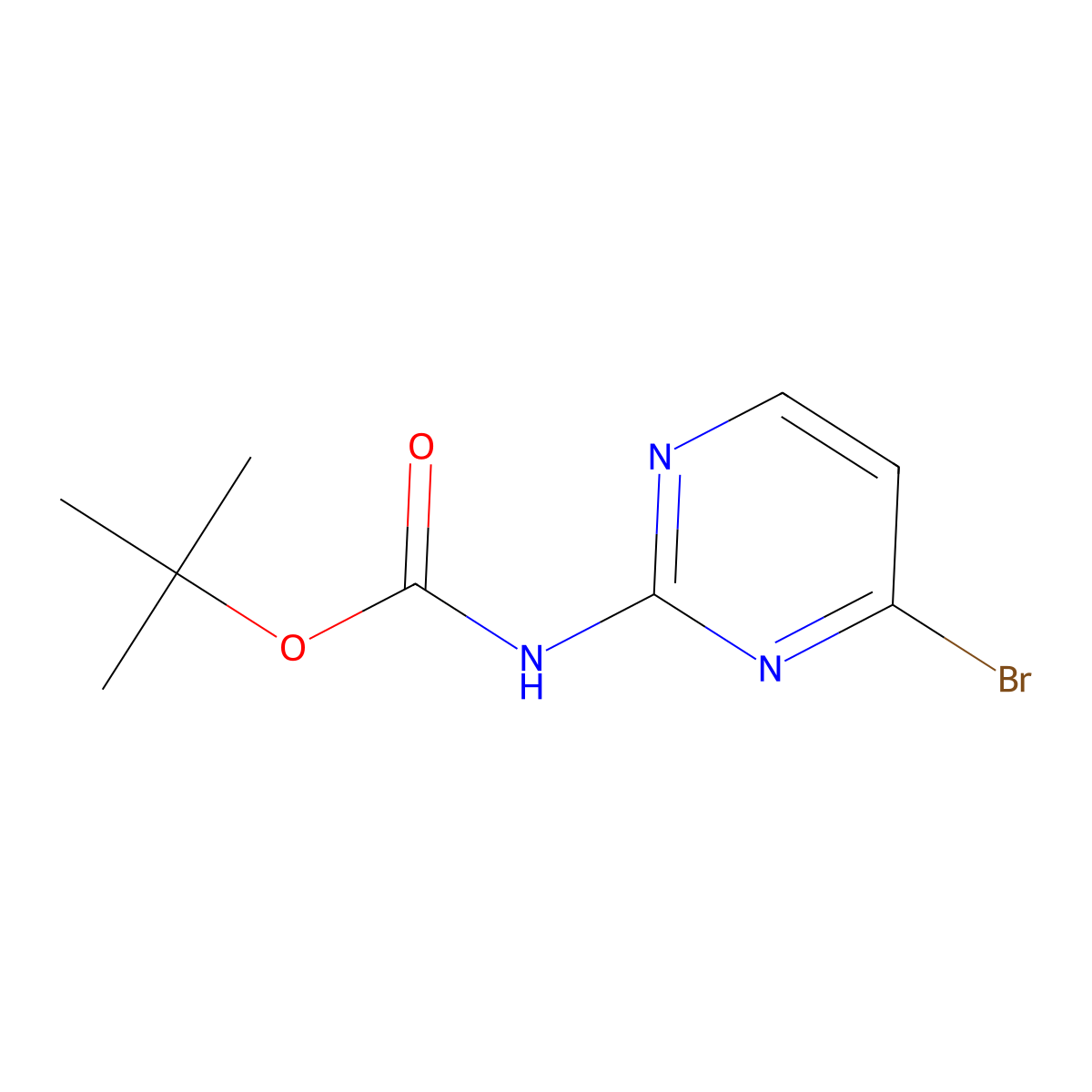 tert-Butyl (4-bromopyrimidin-2-yl)carbamate molecular structure, CAS 1478365-70-6