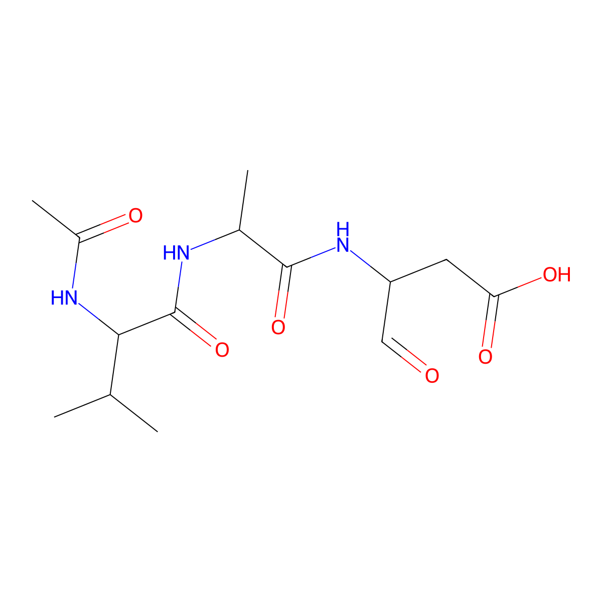 (S)-3-((S)-2-((S)-2-Acetamido-3-methylbutanamido)propanamido)-4-oxobutanoic acid molecular structure, CAS 147837-52-3