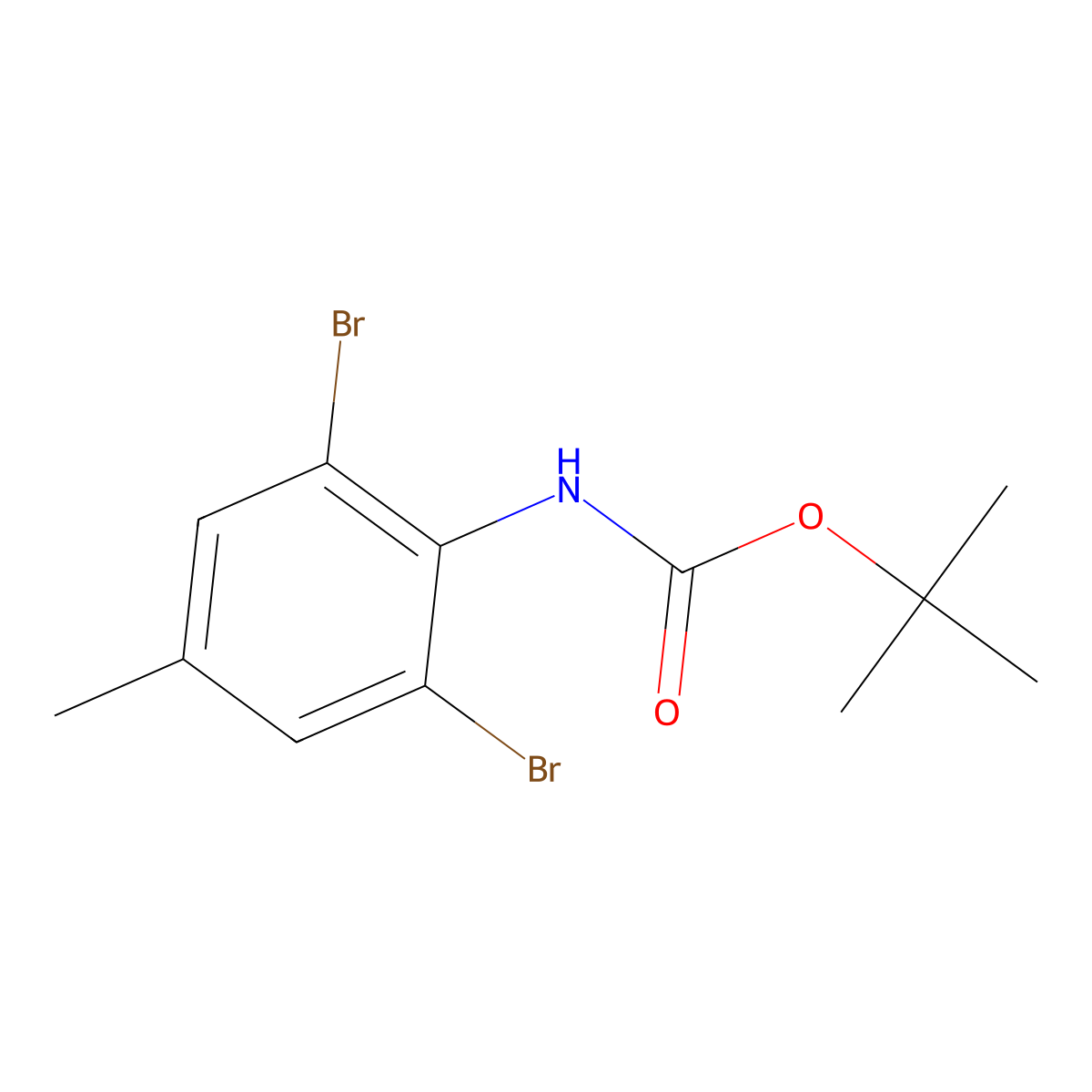 tert-butyl N-(2,6-dibromo-4-methylphenyl)carbamate molecular structure, CAS 1478415-55-2