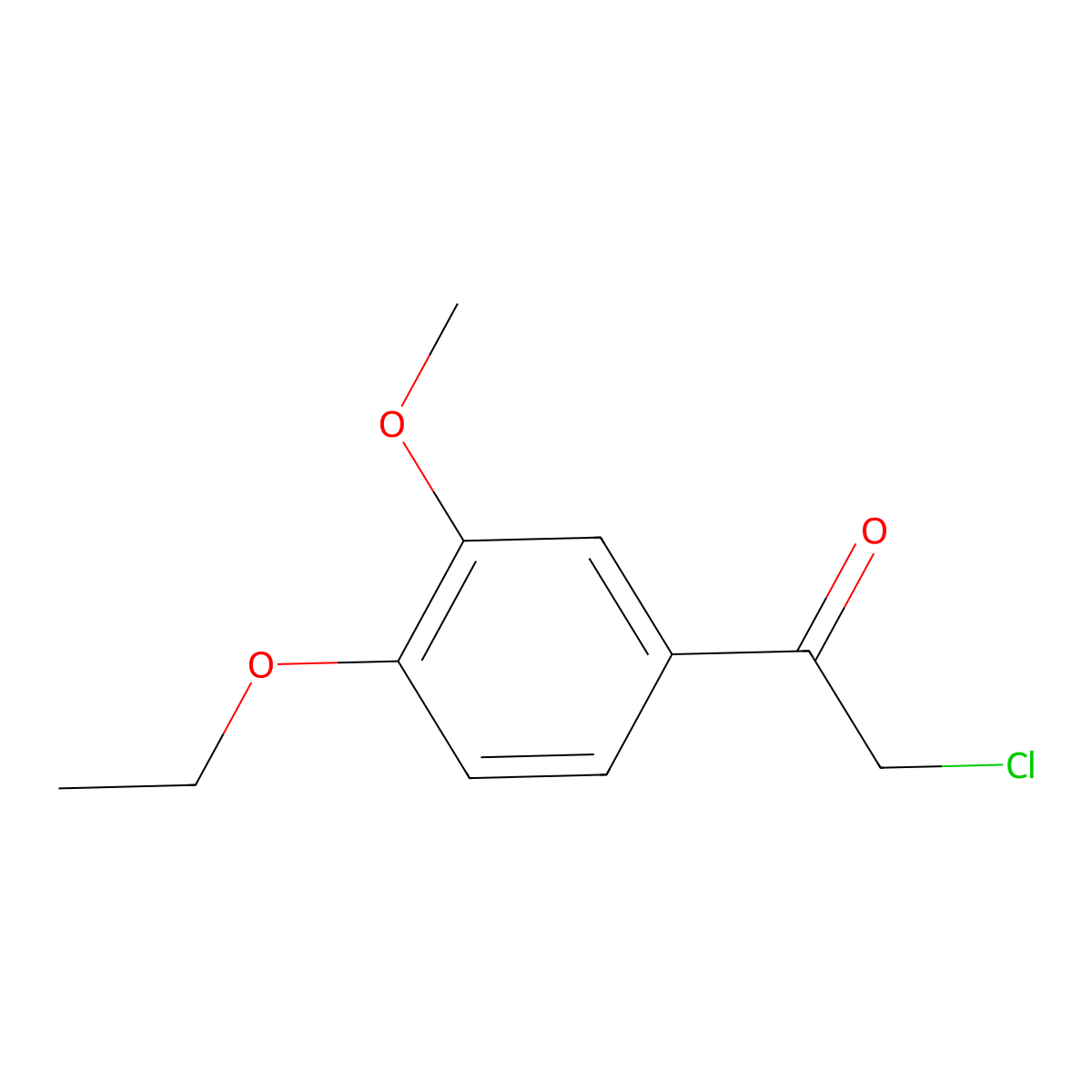 2-Chloro-1-(4-ethoxy-3-methoxyphenyl)ethan-1-one molecular structure, CAS 1478427-03-0