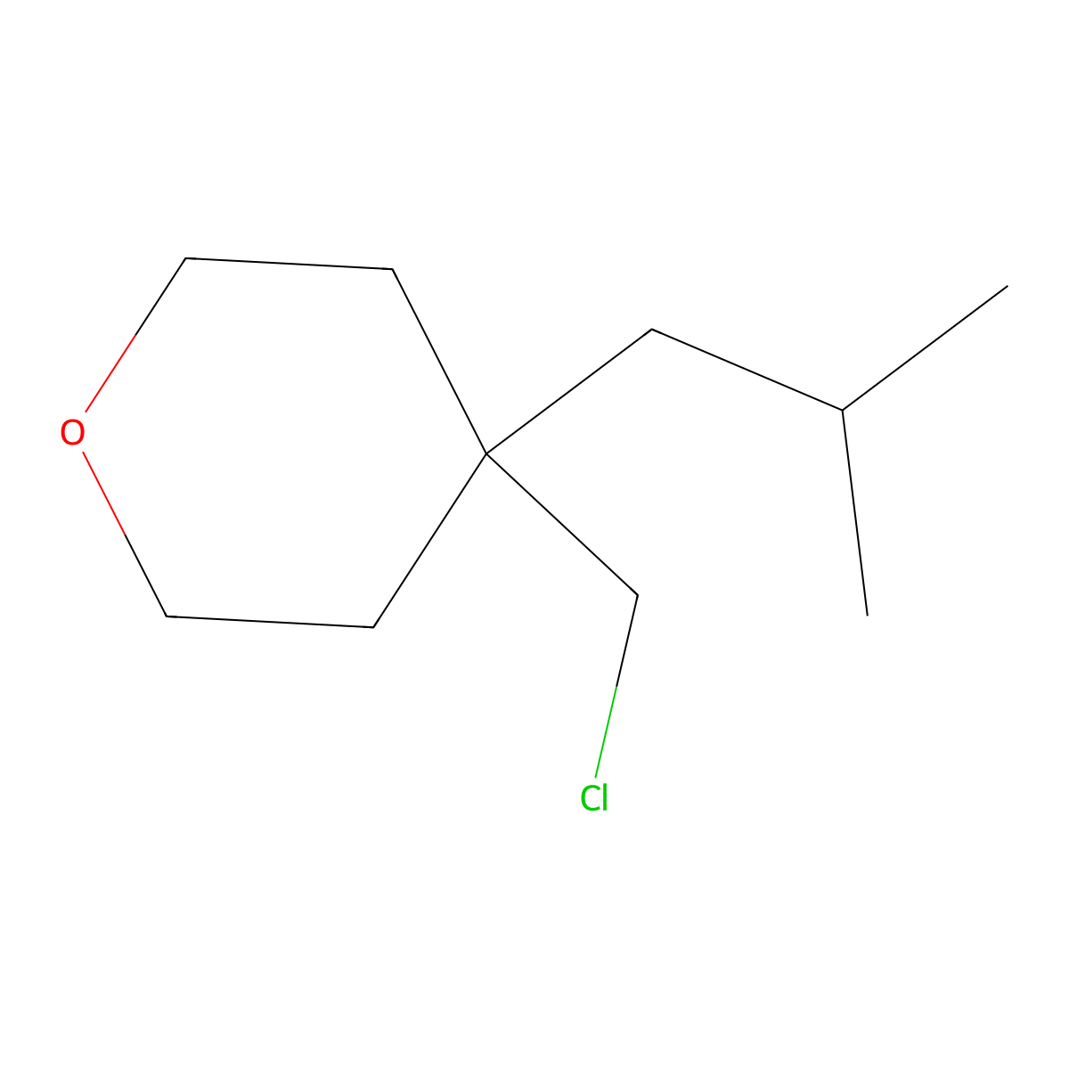 4-(Chloromethyl)-4-(2-methylpropyl)oxane molecular structure, CAS 1478427-55-2