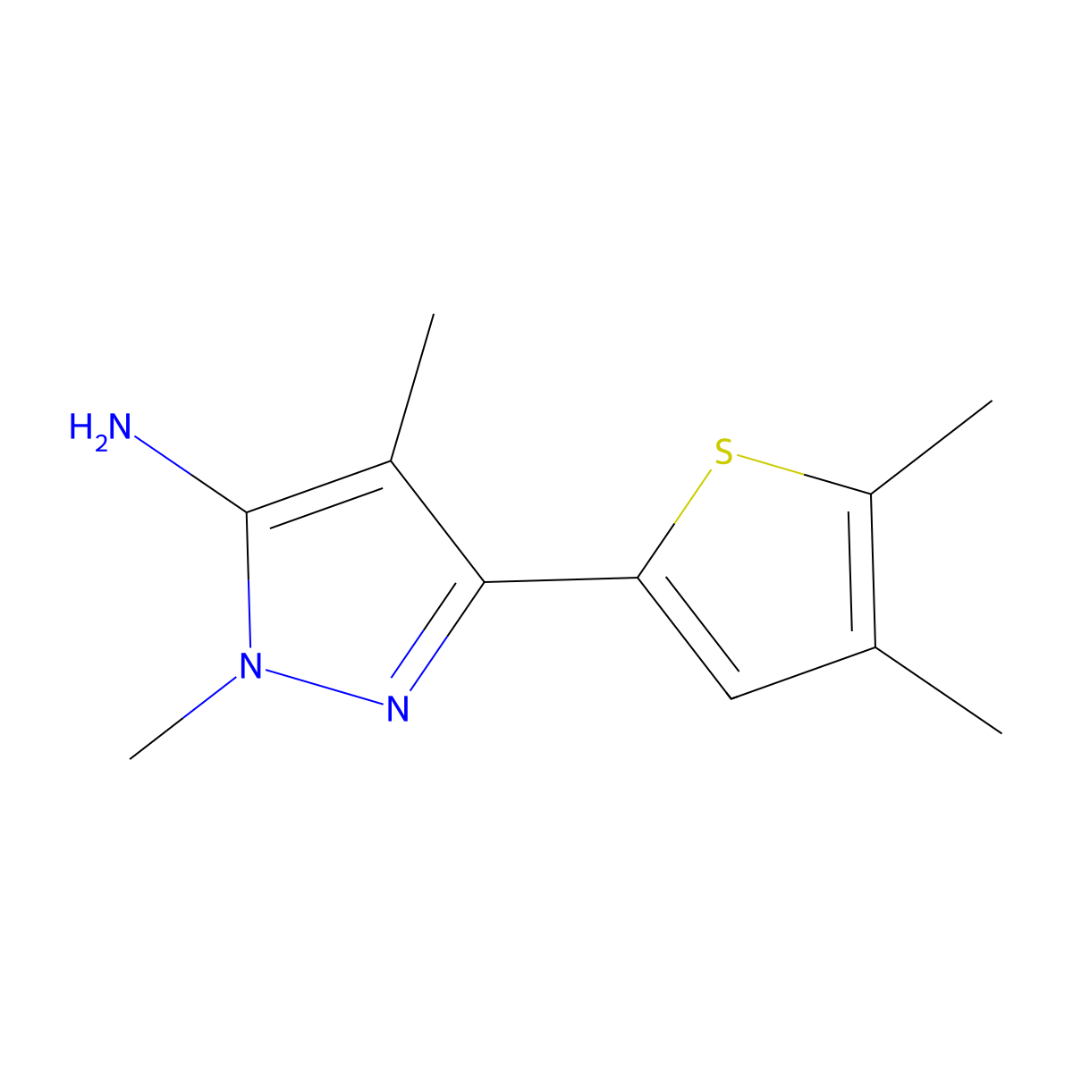 3-(4,5-Dimethylthiophen-2-yl)-1,4-dimethyl-1h-pyrazol-5-amine molecular structure, CAS 1478428-12-4