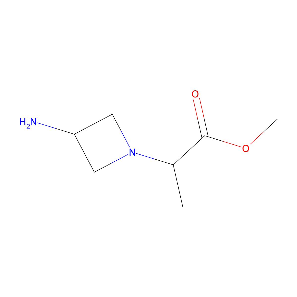 Methyl 2-(3-aminoazetidin-1-yl)propanoate molecular structure, CAS 1478439-63-2