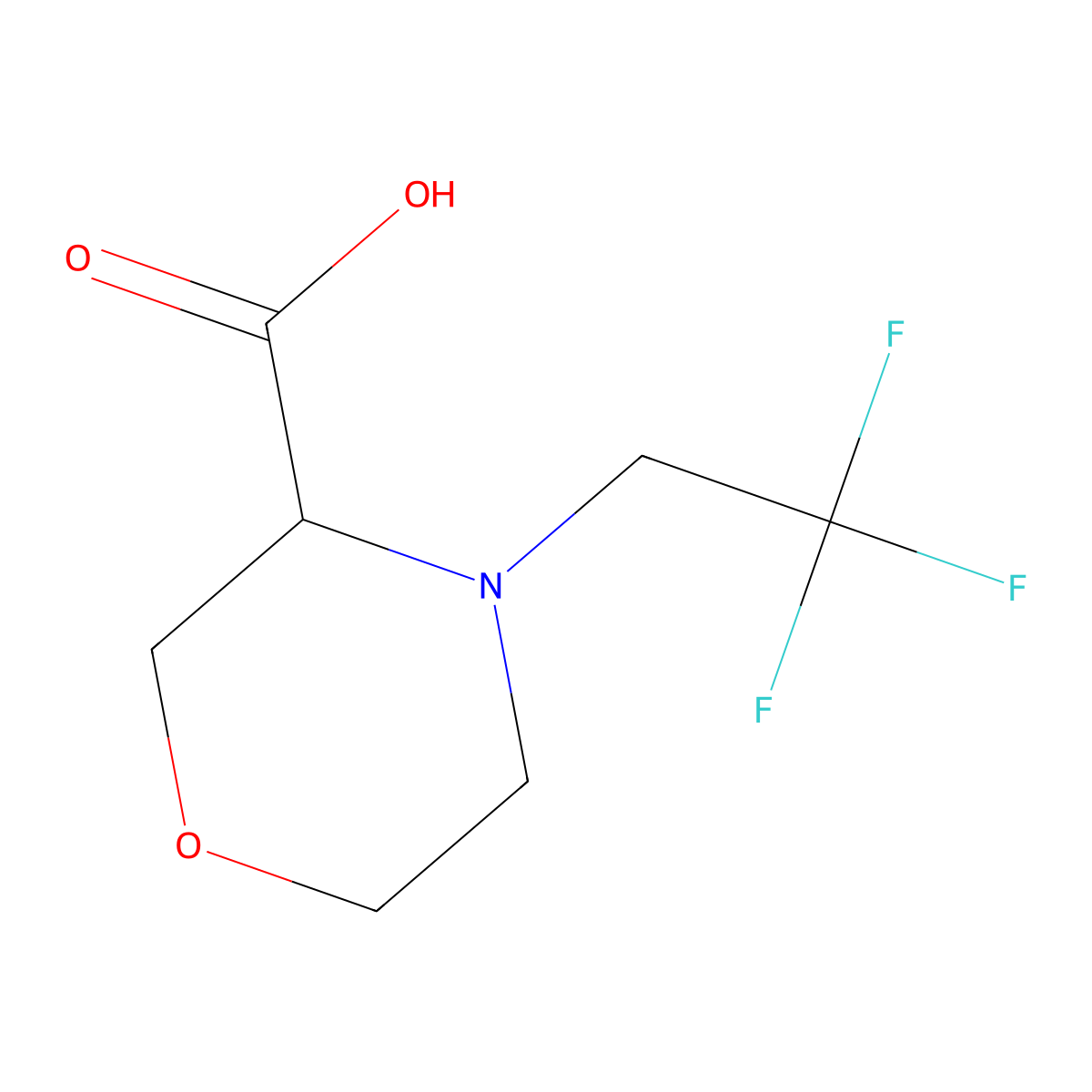 4-(2,2,2-Trifluoroethyl)morpholine-3-carboxylic acid molecular structure, CAS 1478442-66-8