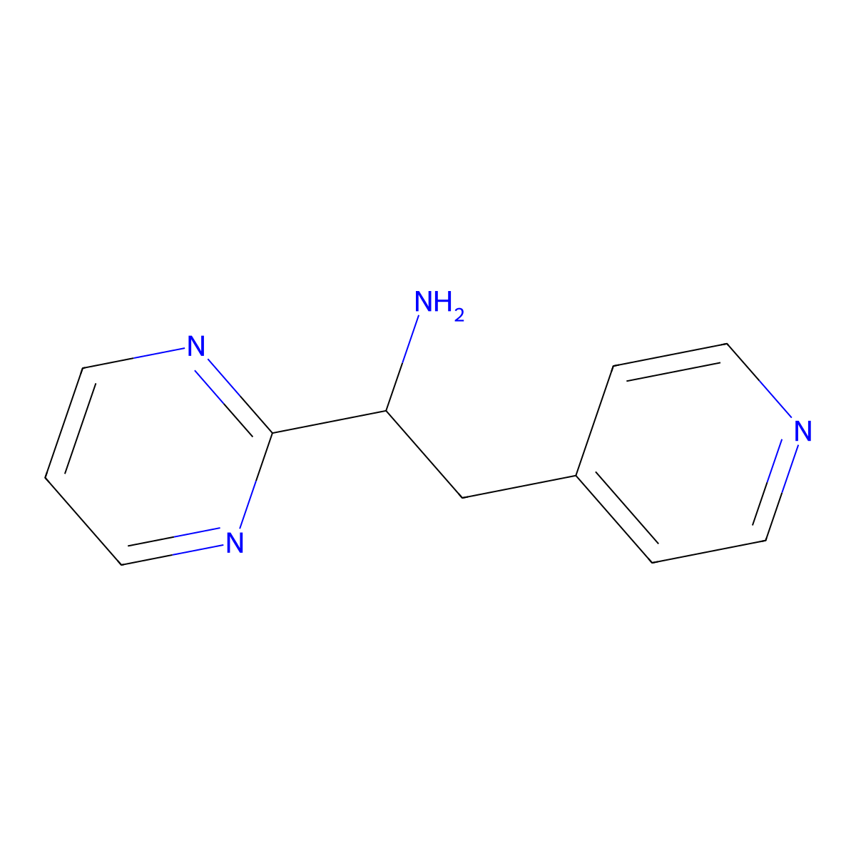 2-(Pyridin-4-yl)-1-(pyrimidin-2-yl)ethan-1-amine molecular structure, CAS 1478451-84-1