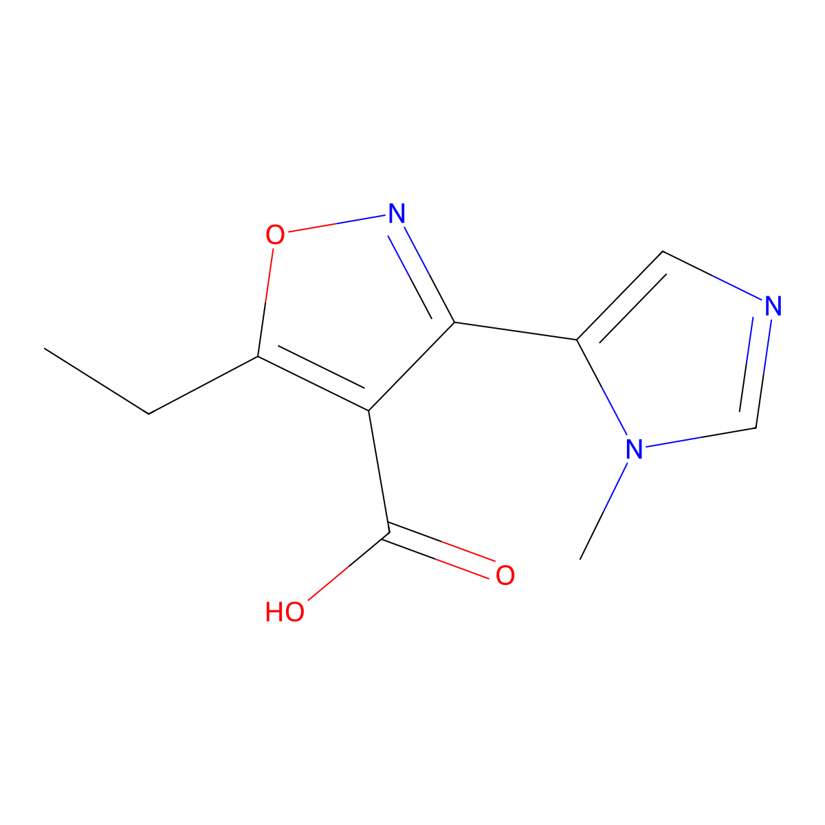 5-Ethyl-3-(1-methyl-1h-imidazol-5-yl)isoxazole-4-carboxylic acid molecular structure, CAS 1478454-58-8