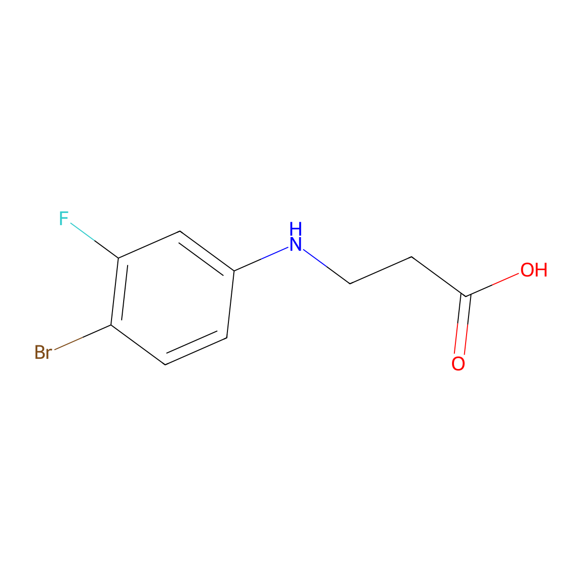 3-((4-Bromo-3-fluorophenyl)amino)propanoic acid molecular structure, CAS 1478456-25-5