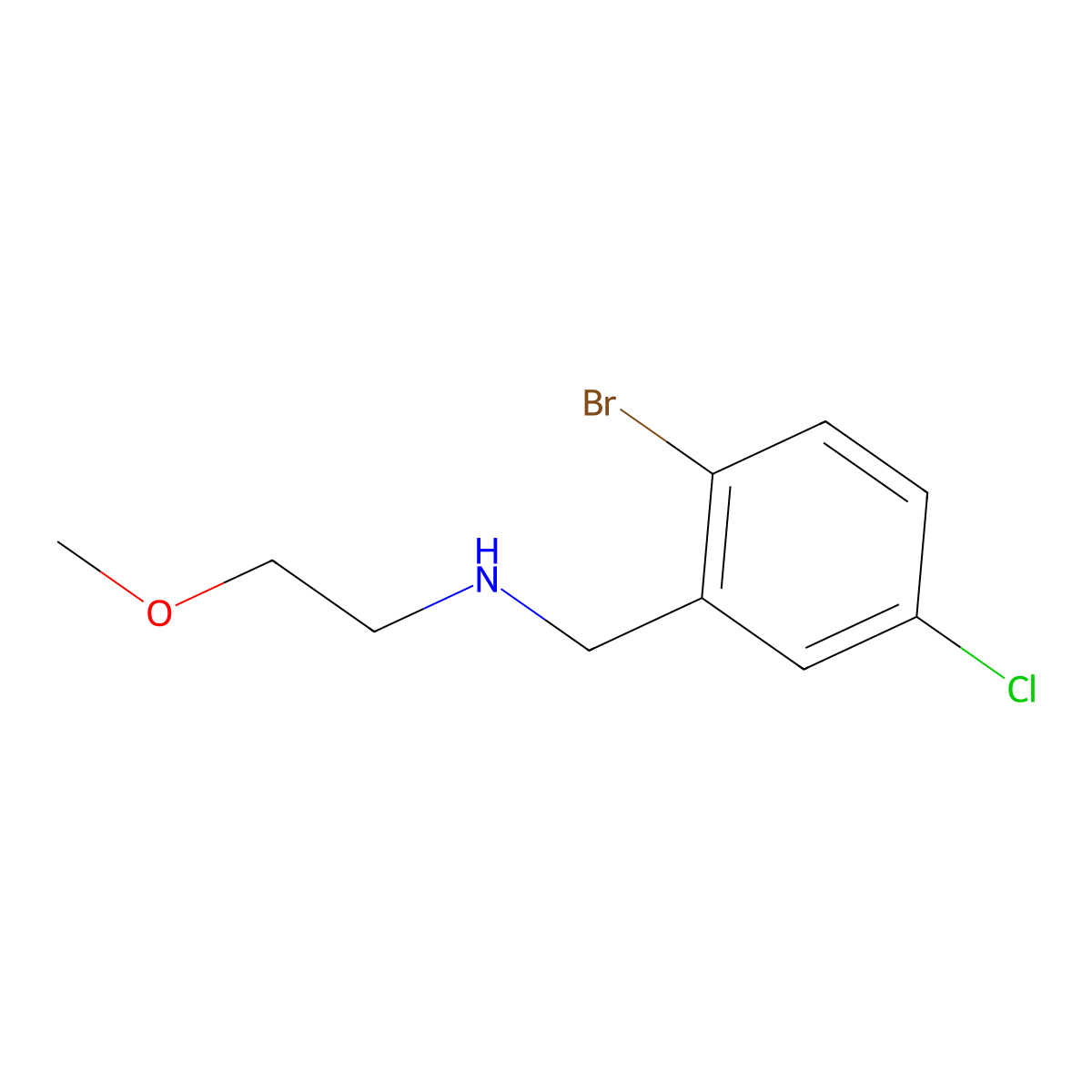 [(2-Bromo-5-chlorophenyl)methyl](2-methoxyethyl)amine molecular structure, CAS 1478464-22-0