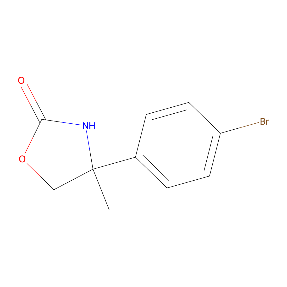 4-(4-Bromophenyl)-4-methyl-1,3-oxazolidin-2-one molecular structure, CAS 1478482-06-2
