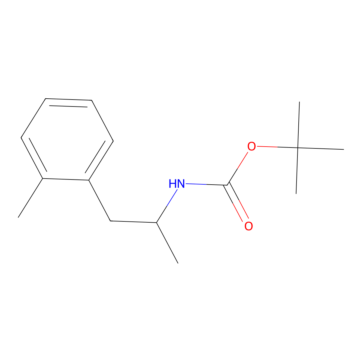 tert-butyl N-[1-(2-methylphenyl)propan-2-yl]carbamate molecular structure, CAS 1478497-38-9