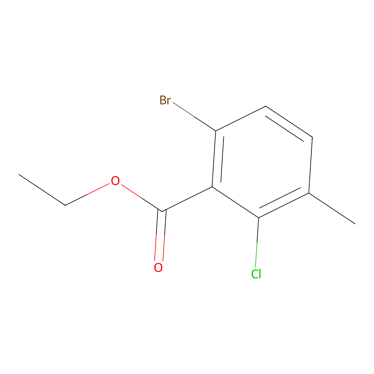 Ethyl 6-bromo-2-chloro-3-methylbenzoate molecular structure, CAS 1478503-61-5