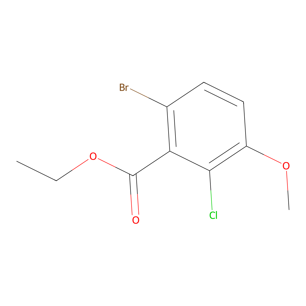 Ethyl 6-bromo-2-chloro-3-methoxybenzoate molecular structure, CAS 1478503-62-6