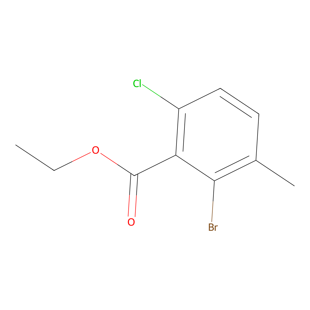 Ethyl 2-bromo-6-chloro-3-methylbenzoate molecular structure, CAS 1478503-69-3