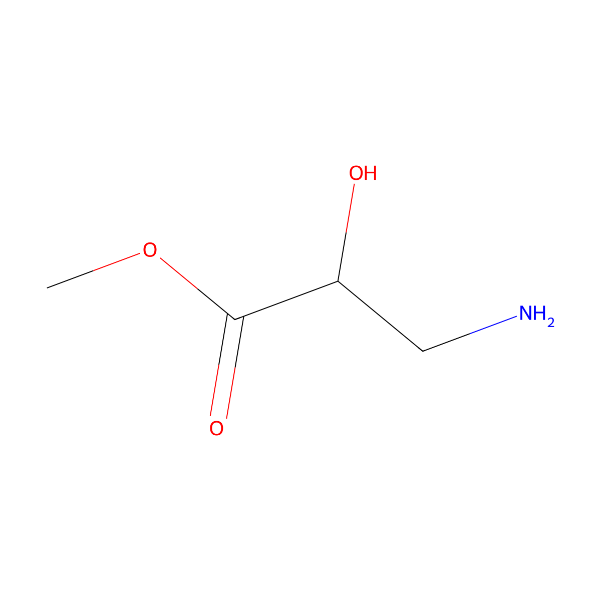 Methyl 3-amino-2-hydroxypropanoate molecular structure, CAS 147851-98-7