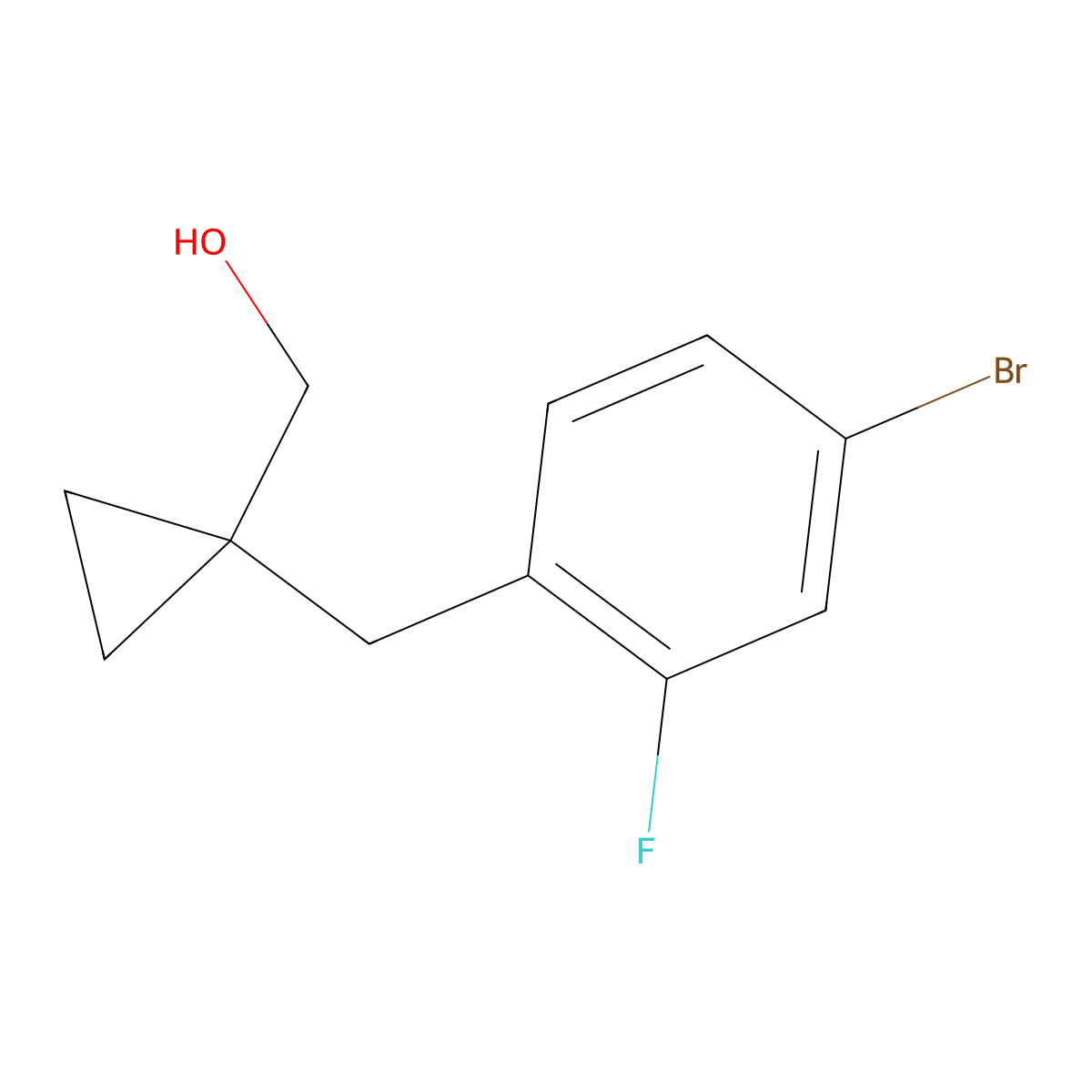(1-(4-Bromo-2-fluorobenzyl)cyclopropyl)methanol molecular structure, CAS 1478517-55-3