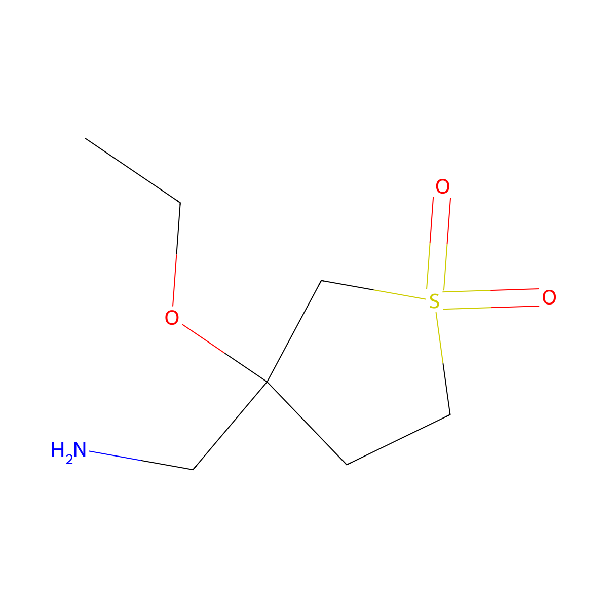3-(Aminomethyl)-3-ethoxy-1lambda6-thiolane-1,1-dione molecular structure, CAS 1478520-05-6
