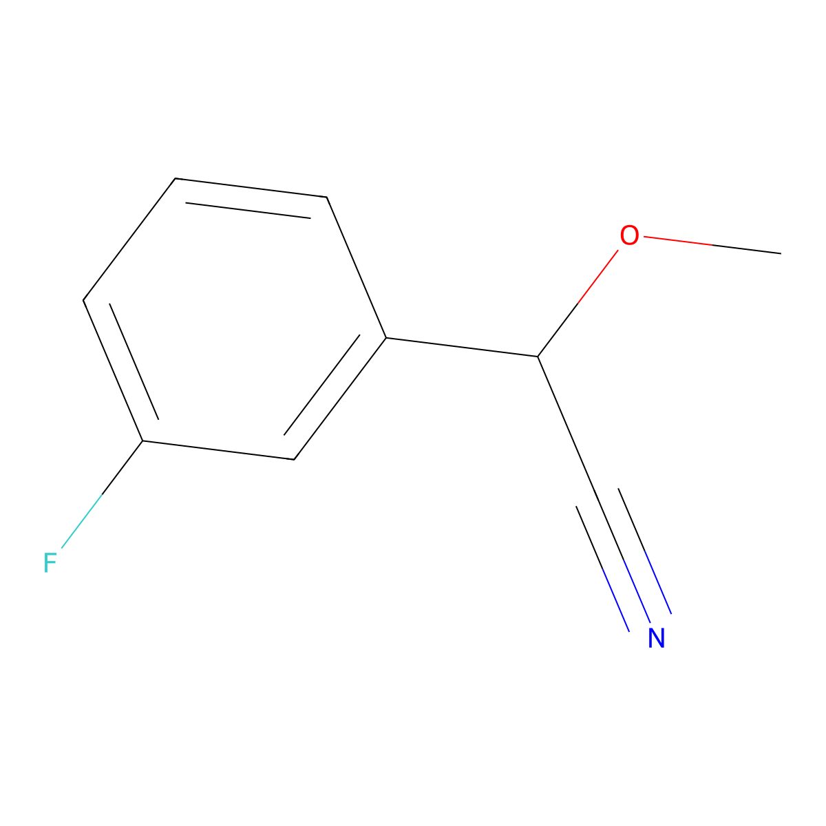 2-(3-Fluorophenyl)-2-methoxyacetonitrile molecular structure, CAS 1478539-32-0