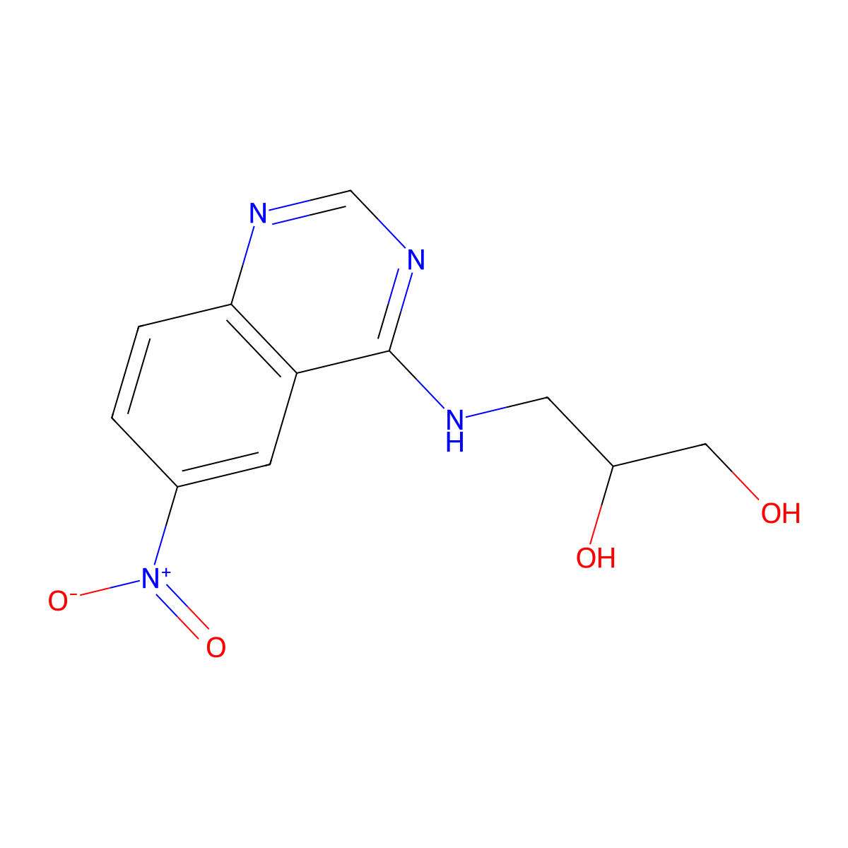 3-[(6-Nitroquinazolin-4-yl)amino]propane-1,2-diol molecular structure, CAS 1478560-05-2