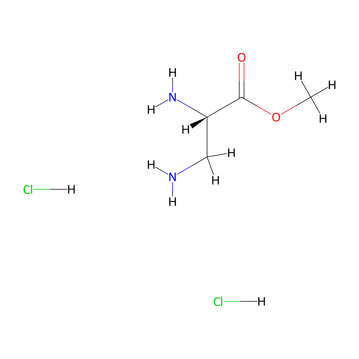 Methyl 2,3-diaminopropionate dihydrochloride, (2S)- molecular structure, CAS 147857-43-0