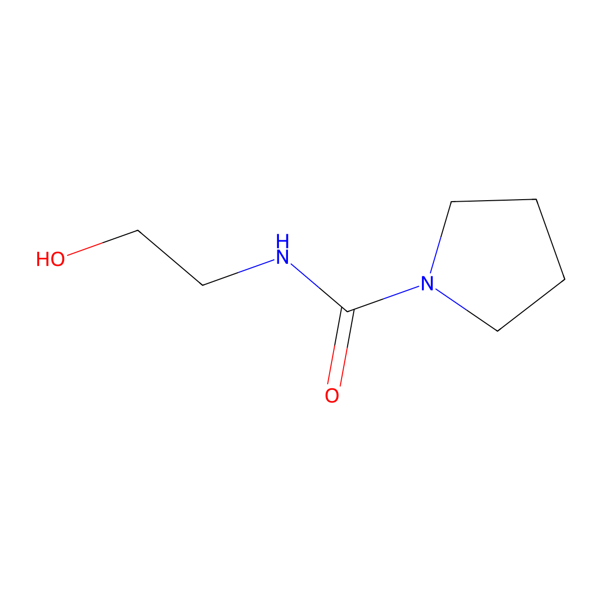 N-(2-hydroxyethyl)pyrrolidine-1-carboxamide molecular structure, CAS 1478581-05-3