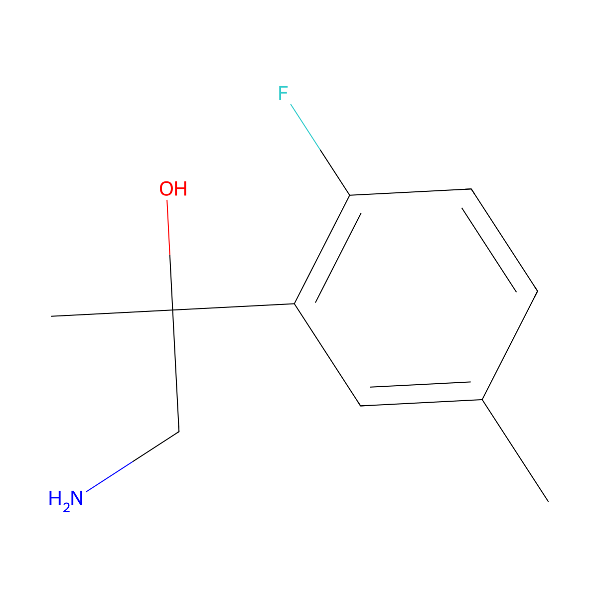 1-Amino-2-(2-fluoro-5-methylphenyl)propan-2-ol molecular structure, CAS 1478586-91-2