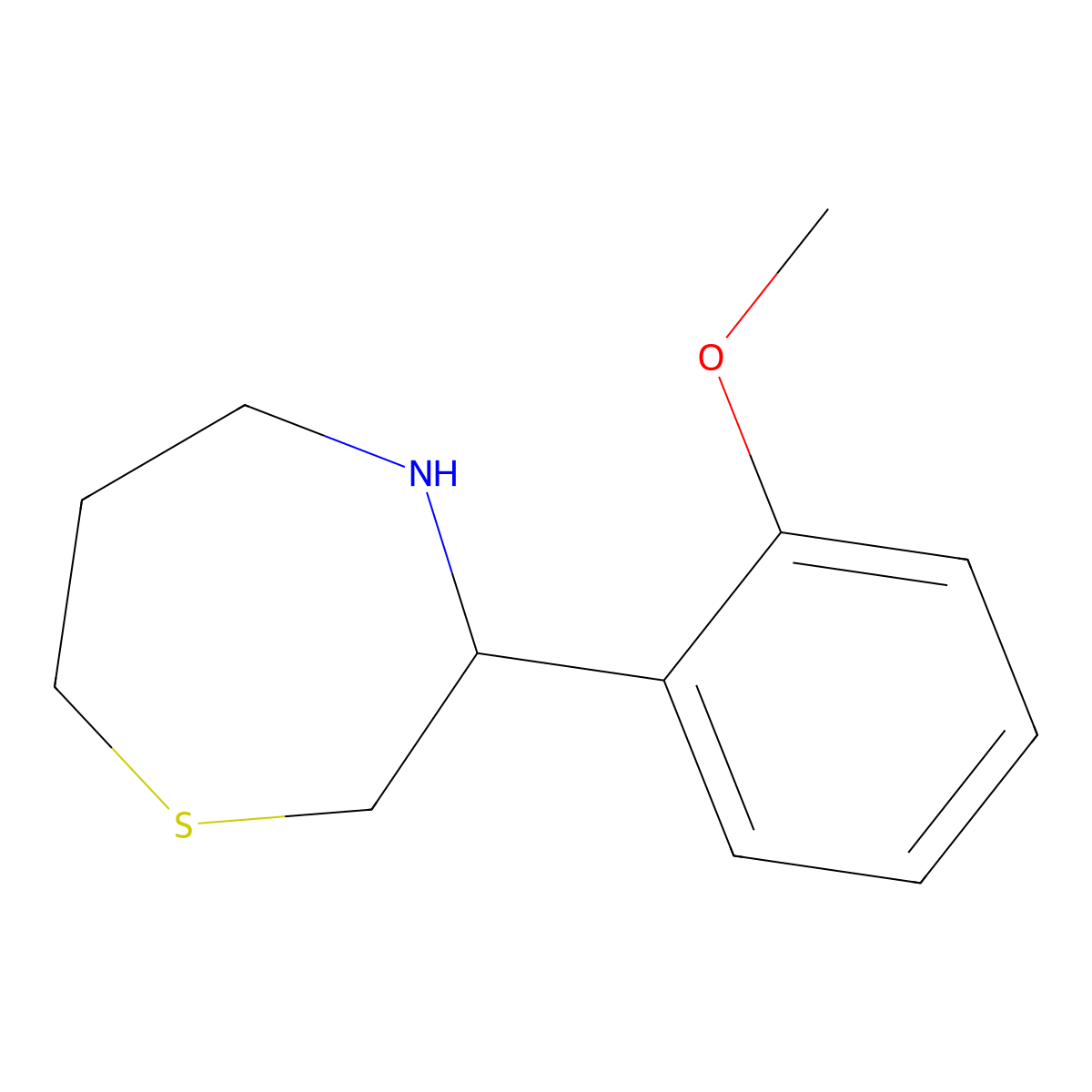 3-(2-Methoxyphenyl)-1,4-thiazepane molecular structure, CAS 1478593-40-6