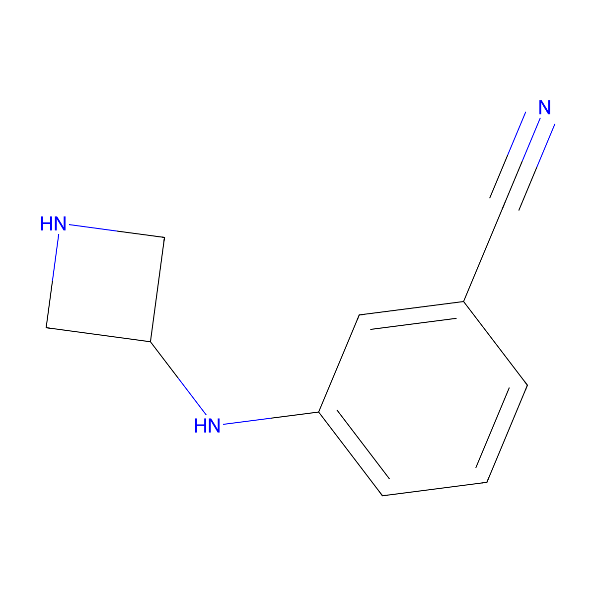 3-[(Azetidin-3-yl)amino]benzonitrile molecular structure, CAS 1478599-43-7