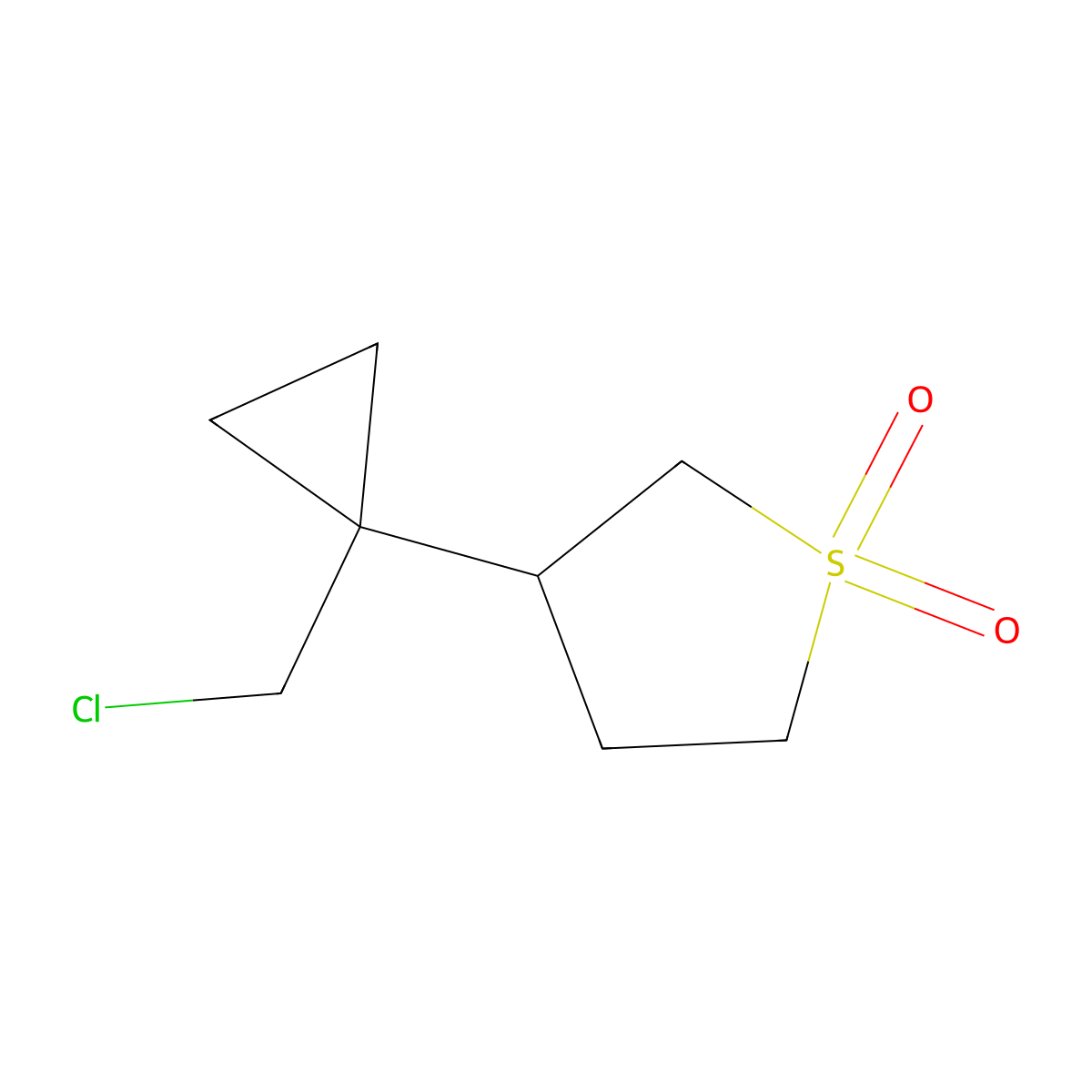 3-[1-(Chloromethyl)cyclopropyl]-1lambda6-thiolane-1,1-dione molecular structure, CAS 1478607-31-6