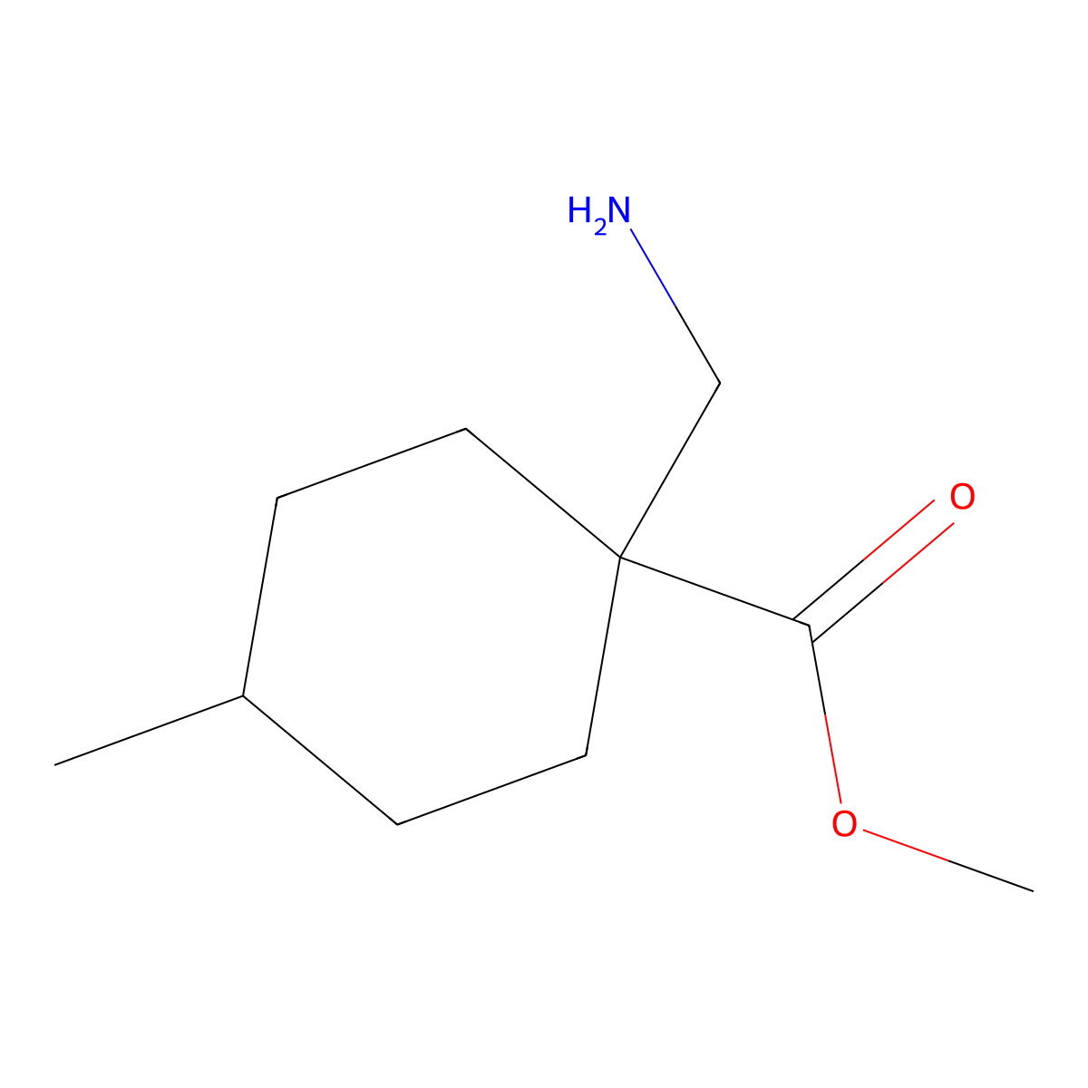 Methyl 1-(aminomethyl)-4-methylcyclohexane-1-carboxylate molecular structure, CAS 1478616-17-9