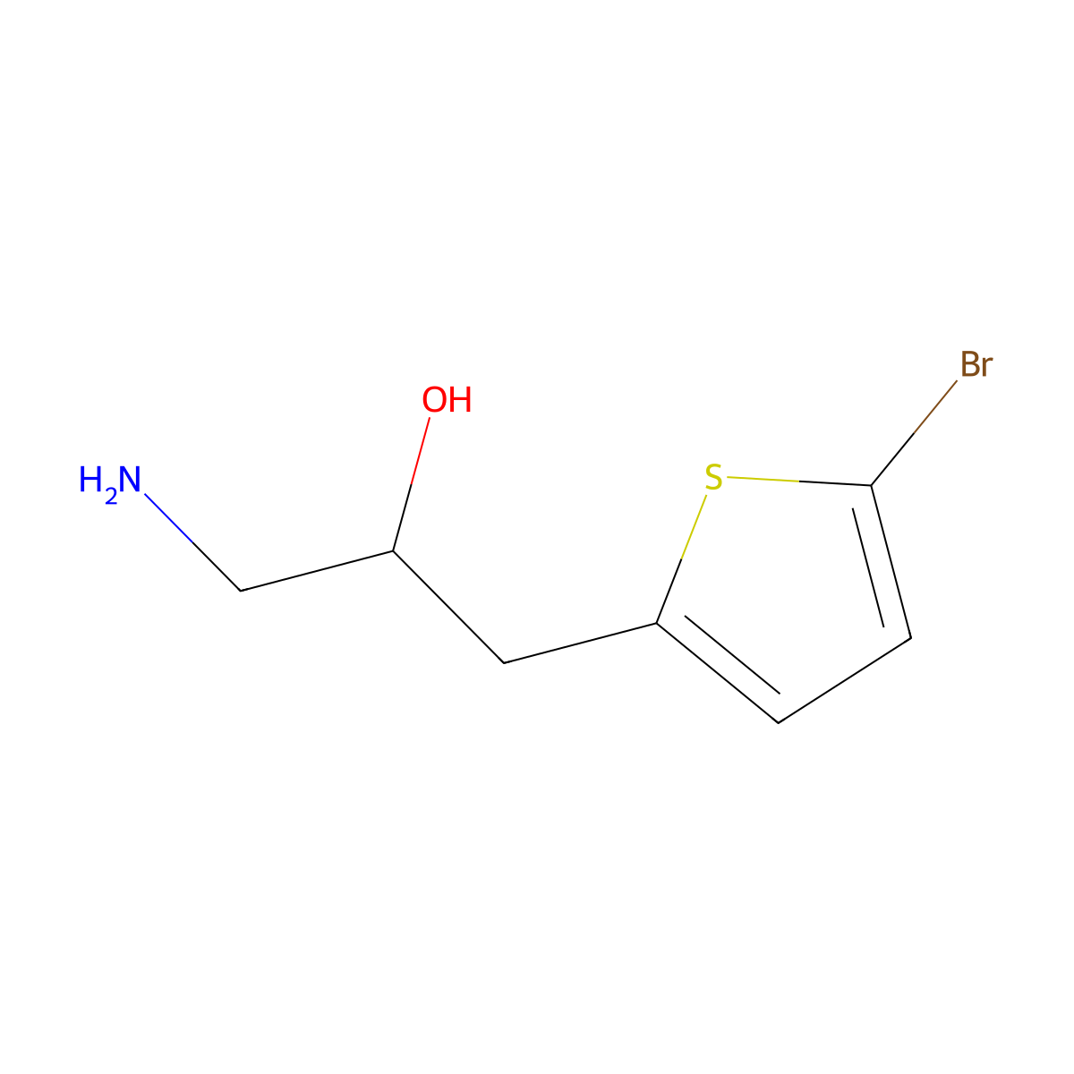 1-Amino-3-(5-bromothiophen-2-yl)propan-2-ol molecular structure, CAS 1478624-92-8