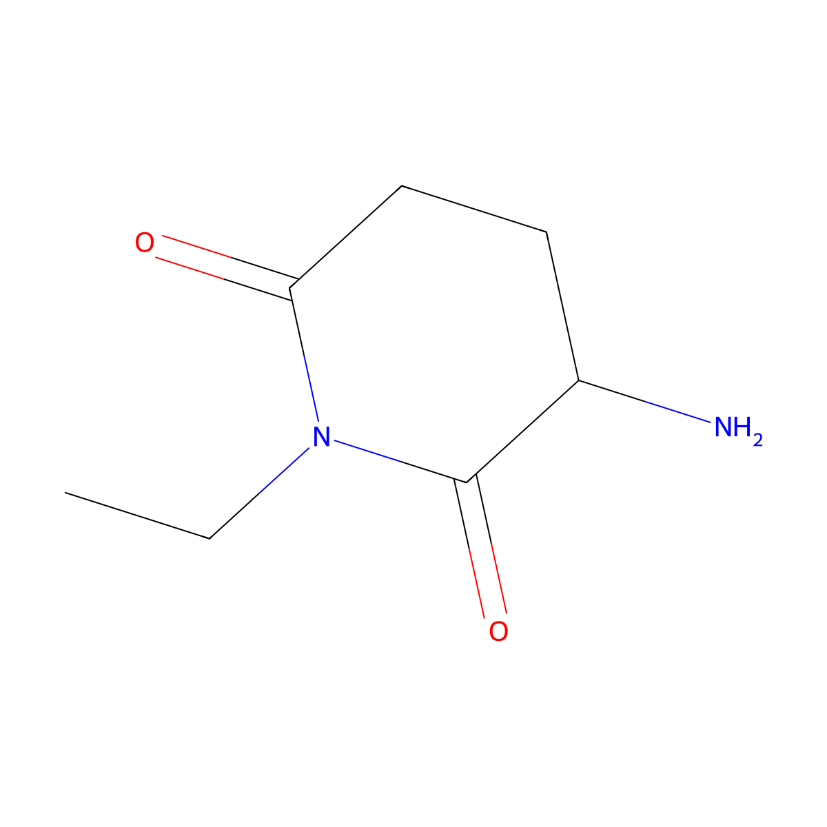 3-Amino-1-ethylpiperidine-2,6-dione molecular structure, CAS 1478630-04-4