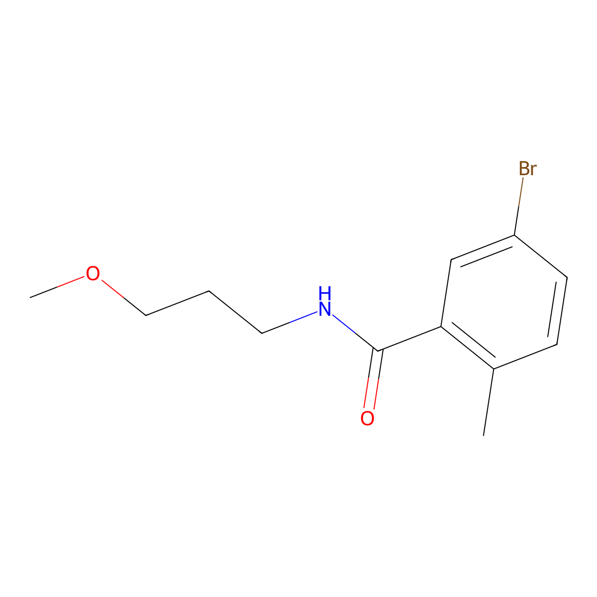 5-bromo-N-(3-methoxypropyl)-2-methylbenzamide molecular structure, CAS 1478649-50-1