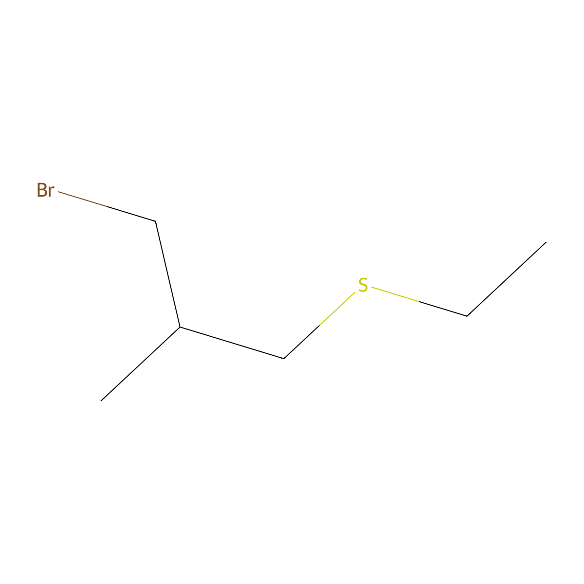 (3-Bromo-2-methylpropyl)(ethyl)sulfane molecular structure, CAS 1478667-18-3