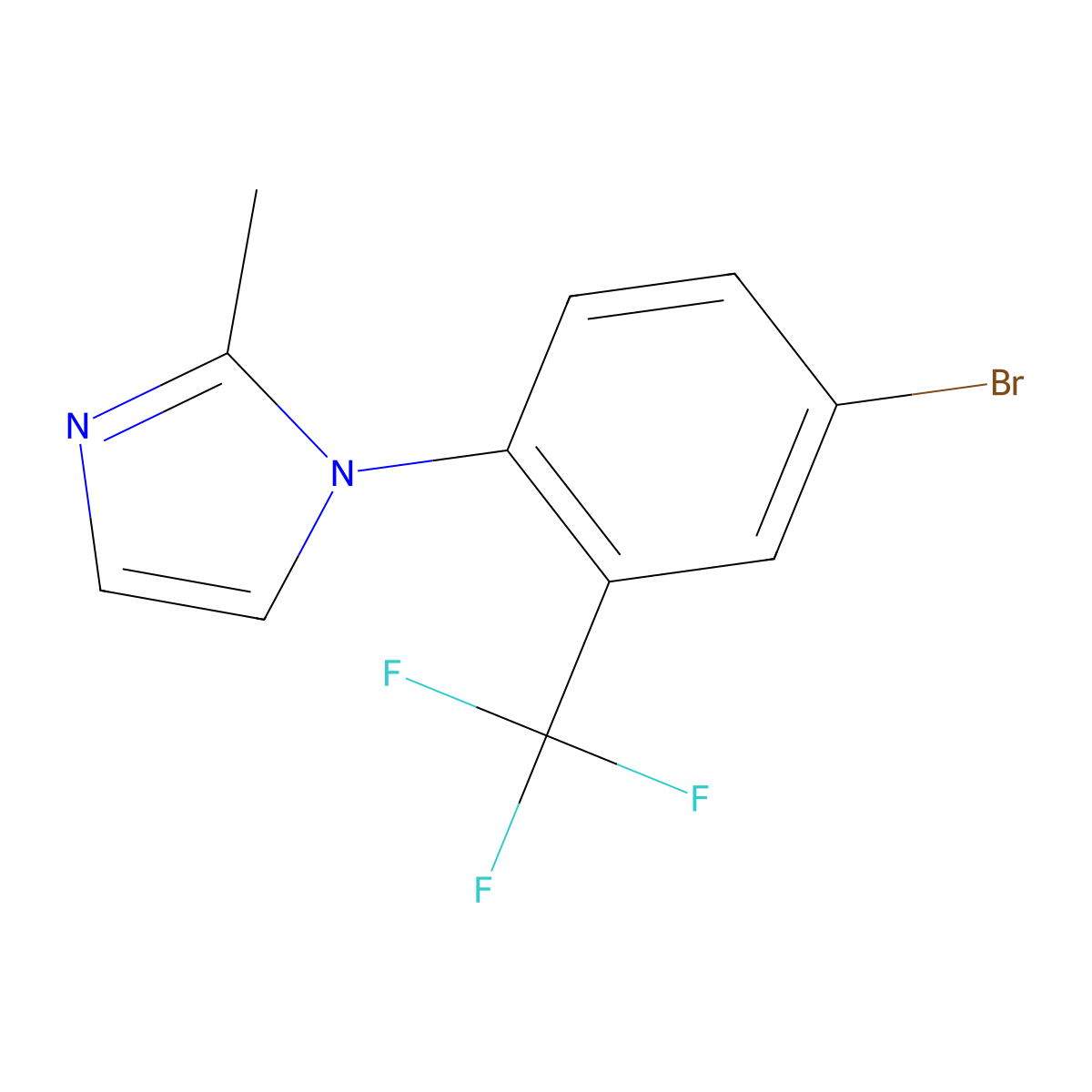 1-(4-bromo-2-(trifluoromethyl)phenyl)-2-methyl-1H-imidazole molecular structure, CAS 1478671-00-9