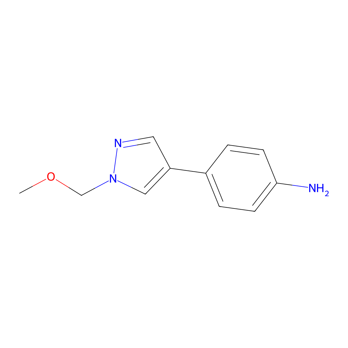 4-[1-(methoxymethyl)-1H-pyrazol-4-yl]aniline molecular structure, CAS 1478673-64-1